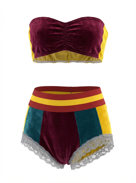 Marble Set velvet high waisted & bralette