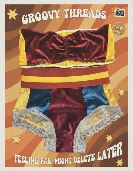 Marble Set velvet high waisted & bralette