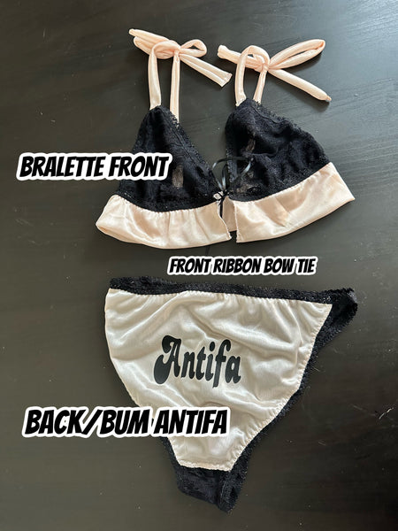The Monroe- 2 piece highest cut with front tie bralette